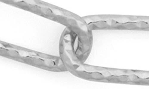 Fzn Hammered Paperclip Chain Anklet In White
