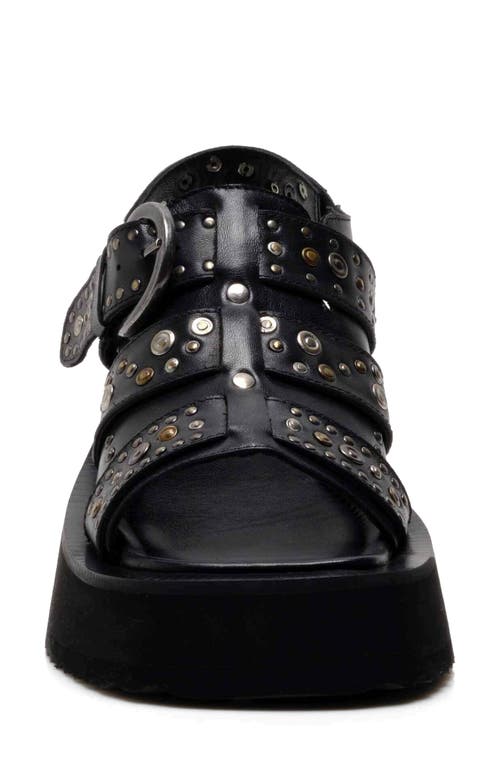 Shop Free People Ace Studded Wedge Sandal In Black
