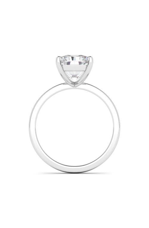 Hautecarat Radiant Cut Lab Created Diamond Ring In 3.00 Ctw 18k White Gold