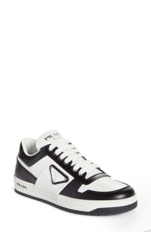 Shop Prada Downtown Logo Low Top Sneaker In White/black