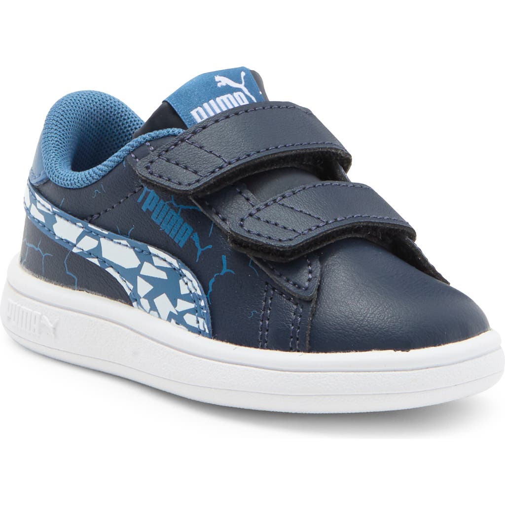 Shop Puma Kids'  Smash Sneaker In Club Navy- White-blue