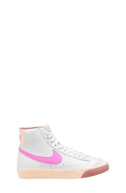 Nike Kids' Blazer Mid '77 High Top Sneaker In White/pink/guava