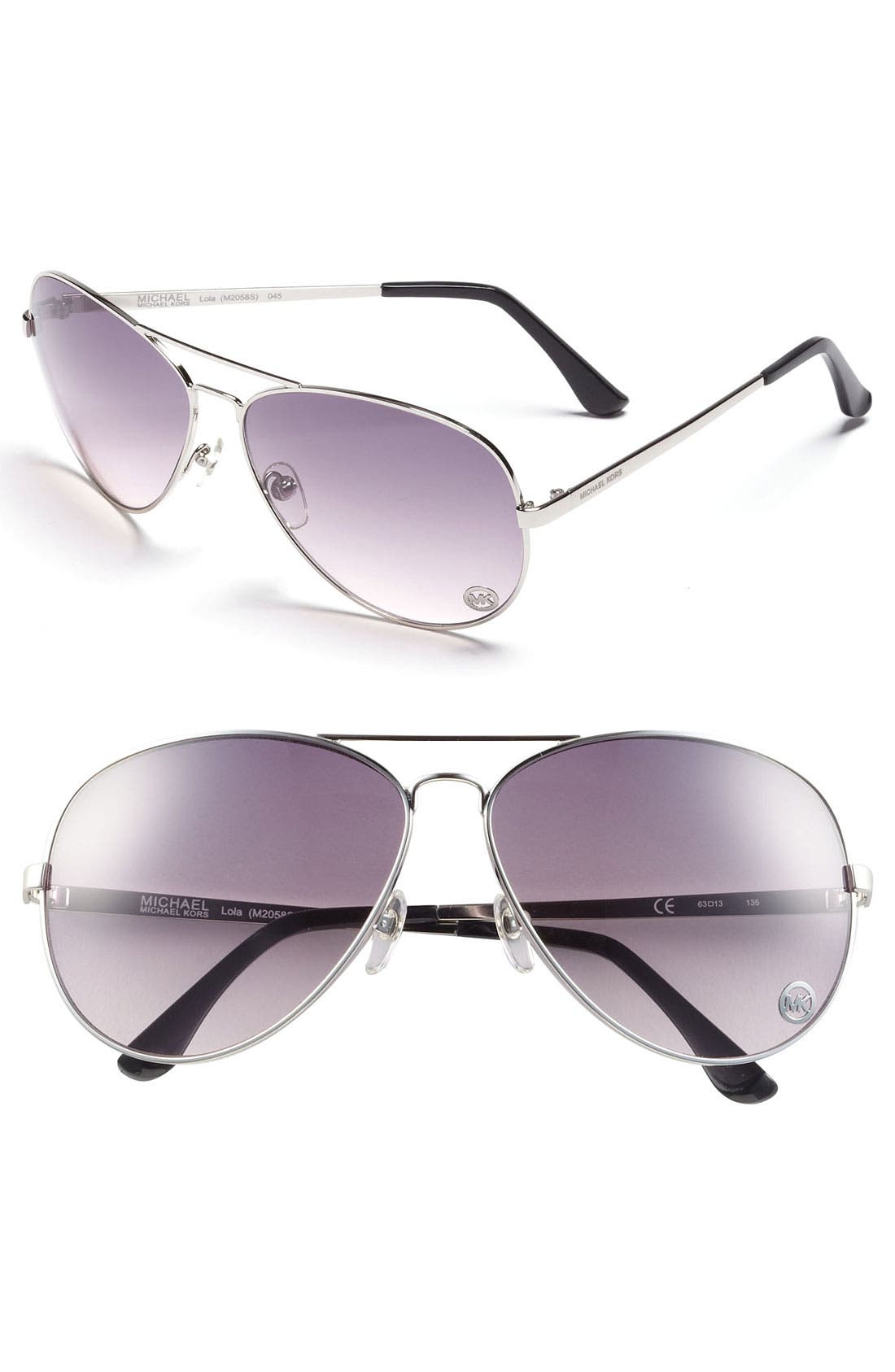MICHAEL Michael Kors 'Lola' 63mm Aviator Sunglasses Nordstrom