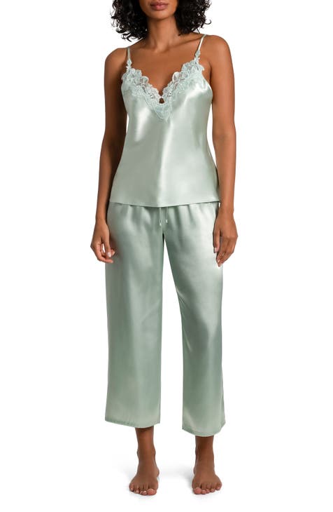 In Bloom by Jonquil Striped Satin Cropped Pajama Pants Set