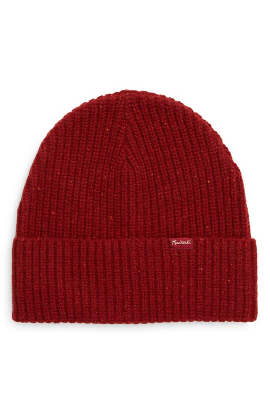 Madewell Chunky Merino Wool Cuff Beanie In Kilt Red