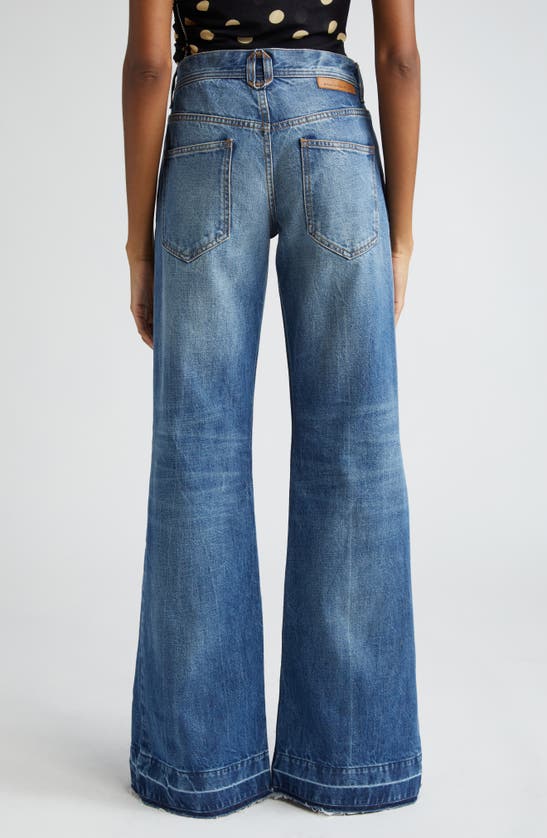 Shop Stella Mccartney New Longer Released Hem Flare Jeans In Mid Blue Vintage