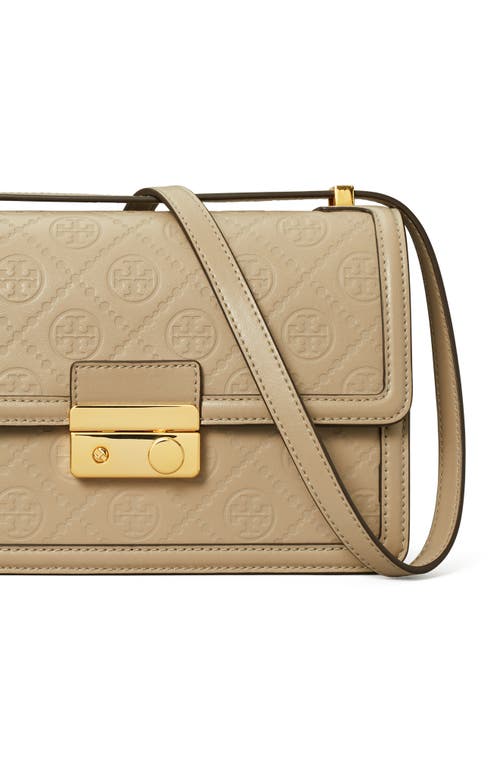 Shop Tory Burch T Monogram Debossed Convertible Shoulder Bag In Fresh Clay