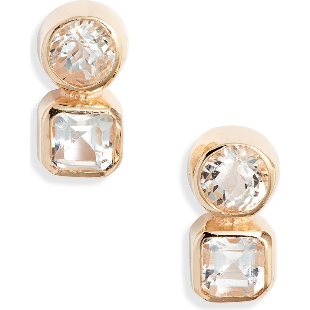 Shop Anzie Cleo Jaeda Stud Earrings In Yellow Gold