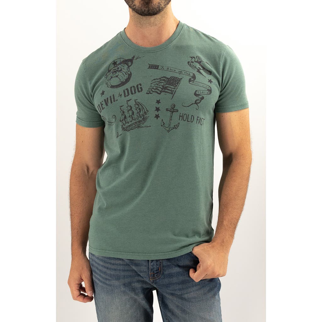 Devil-dog Dungarees Man's Best Friend Graphic T-shirt In Spruce
