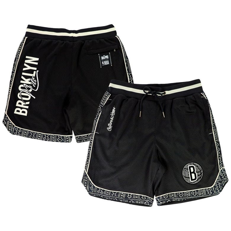 Two Hype Unisex Nba X   Black Brooklyn Nets Culture & Hoops Double Mesh Shorts