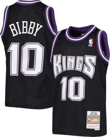 Men's Sacramento Kings #10 Mike Bibby PurpleBlack Hardwood