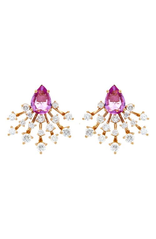 Luminus Earrings in Pink Sapphire/Rose Gold