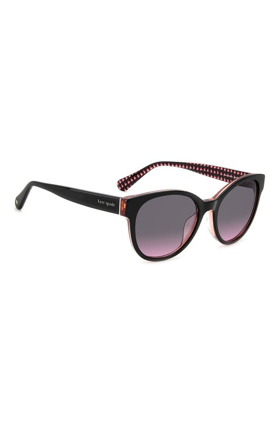 Kate Spade Nathalie 55mm Gradient Round Sunglasses In Black