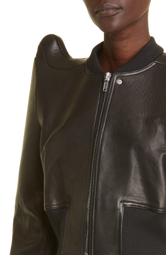 Rick Owens Leather Bomber Jacket In Black | ModeSens