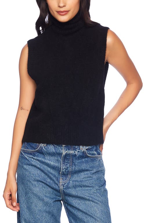 Susana Monaco Mapache Turtleneck Sleeveless Sweater In Black