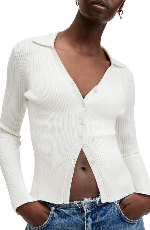 Allsaints Cruz Cardigan Sweater In Chalk White