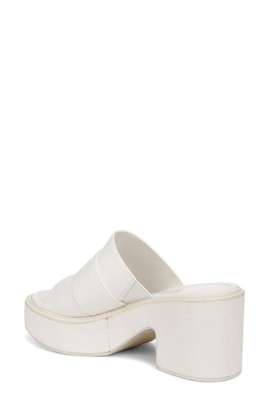 Shop Naturalizer Clara Platform Slide Sandal In Bright White Faux Leather