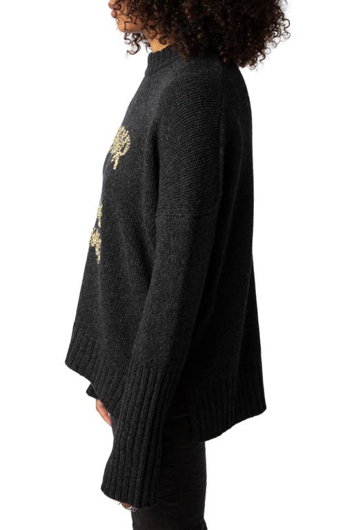 Shop Zadig & Voltaire Malta Feelings Merino Wool Sweater In Anthracite