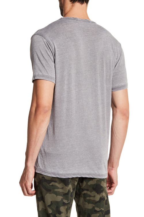 Lucky Brand Button Notch Neck T-shirt In Frost Gray