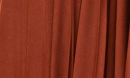 Melloday Mixed Media Sleeveless Asymmetric Dress In Rust