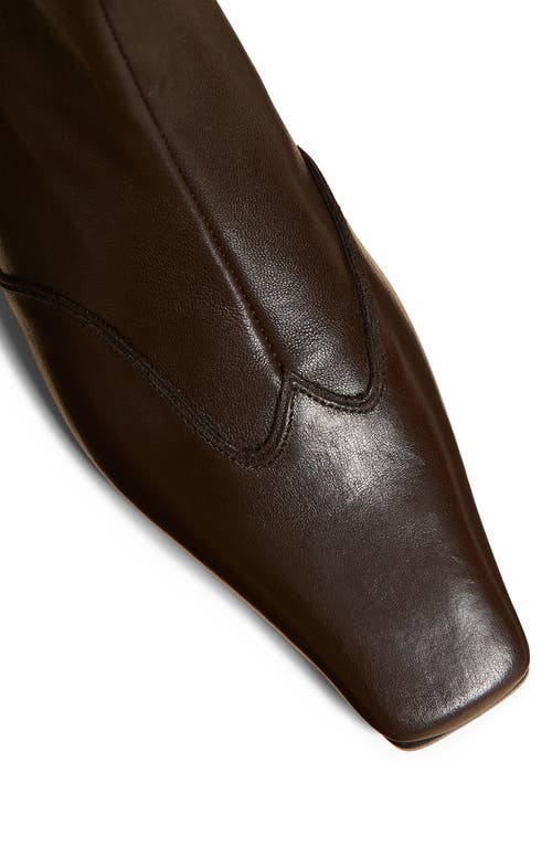 Khaite Nevada Square Toe Bootie In Dark Brown