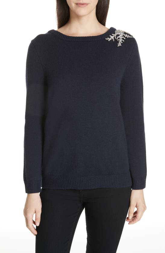 BA&SH OUREA JEWEL DETAIL WOOL CASHMERE SWEATER,1H18OURE
