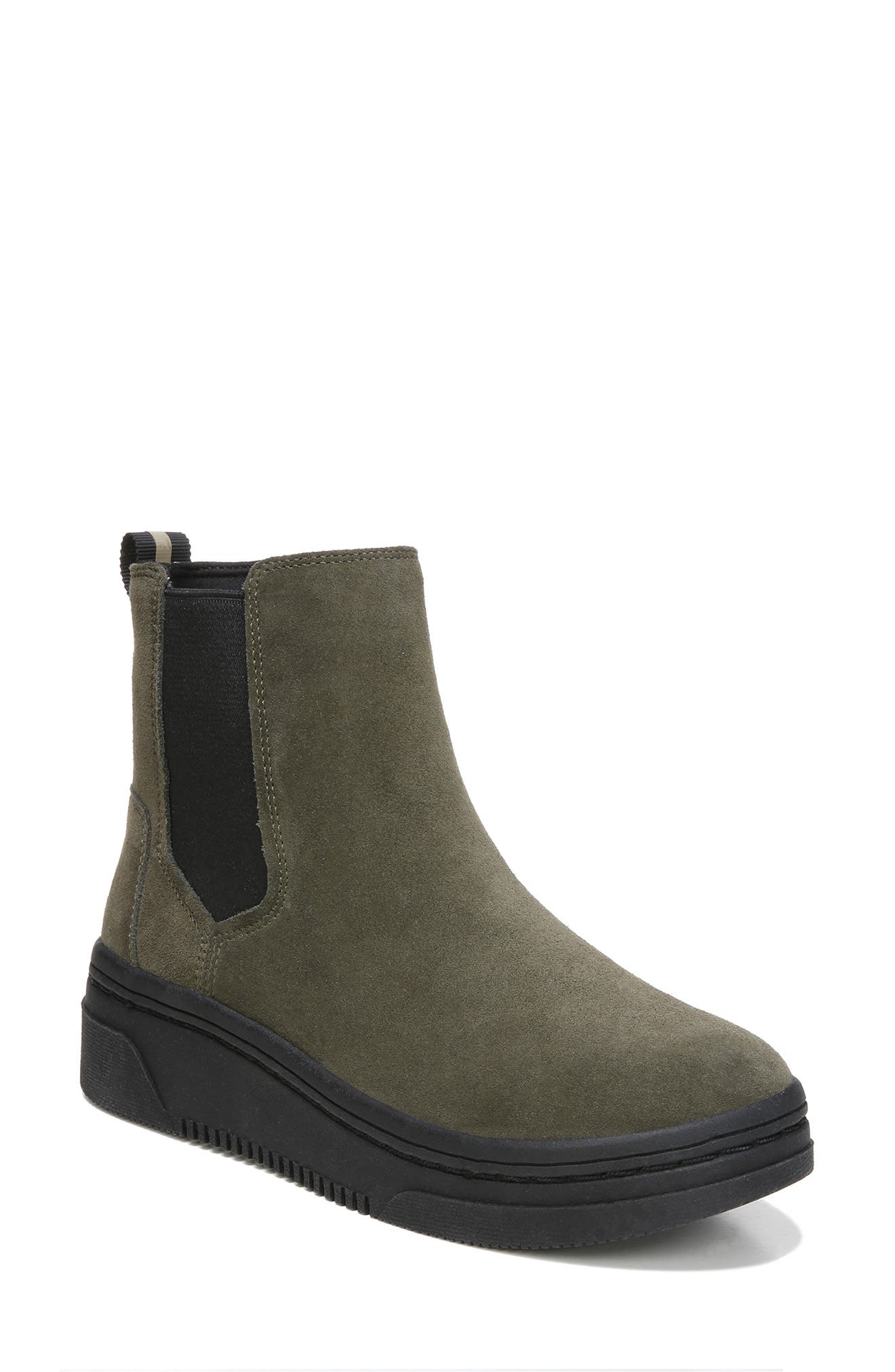 green suede boots