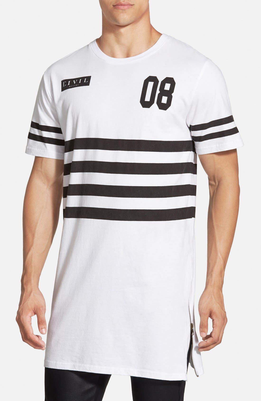 Civil Regime Longline TShirt with Zip Detail Nordstrom