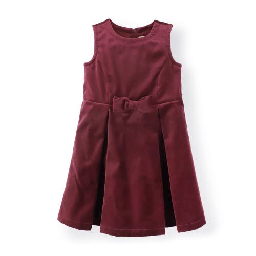 Hope & Henry Girls' Bow Front Jumper, Kids In Wine Velvet
