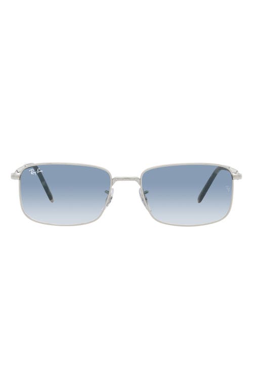 Ray-Ban 60mm Gradient Rectangular Sunglasses in Silver at Nordstrom
