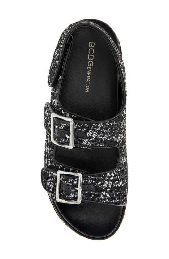 Shop Bcbgeneration Bcbg Beena Platform Sandal In Black-white Boucle