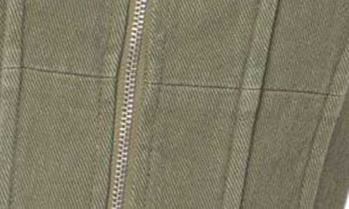 Edikted Lottie Washed Denim Crop Corset Top In Olive