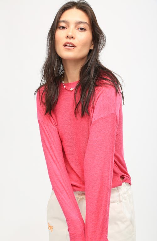 Electric & Rose Lane Crewneck Crop Jersey T-shirt In Magenta