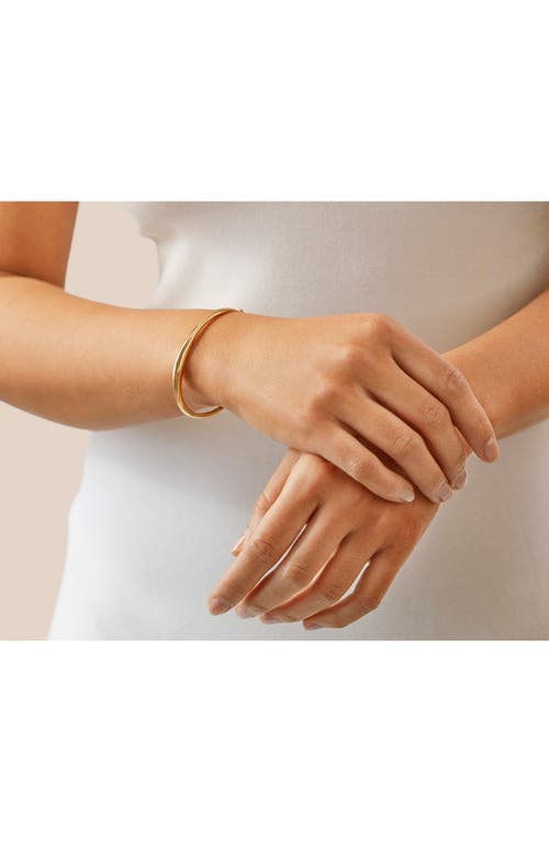 Shop Monica Vinader Nura Reef Thin Bangle In 18ct Gold Vermeil/ster Silver