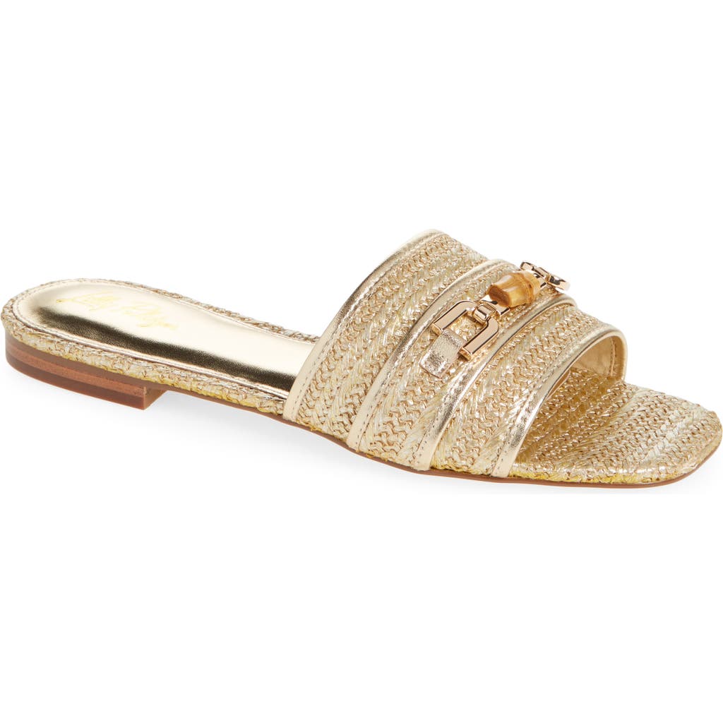 Lilly Pulitzer ® Dayna Slide Sandal In Gold Metallic