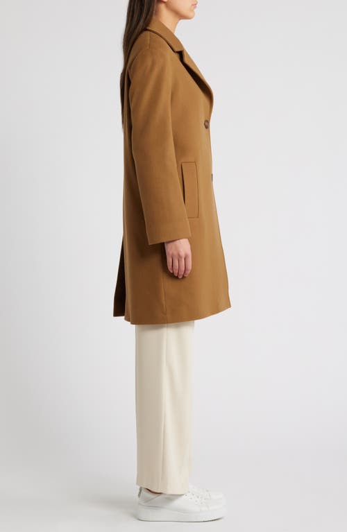 Shop Fleurette Jones Pickstitch Detail Wool Coat In Vicuna