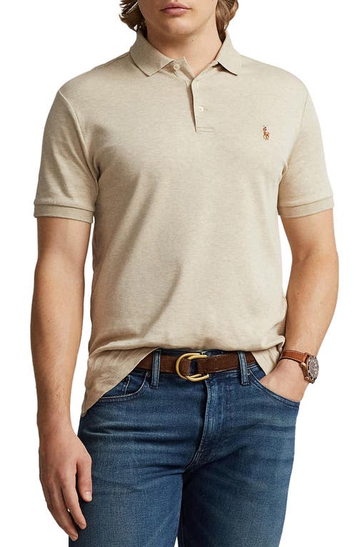 Polo Ralph Lauren Pima Cotton Polo in Sand Heather at Nordstrom, Size X-Large