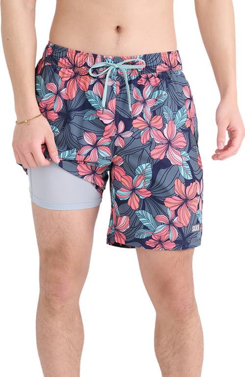 SAXX Oh Buoy 2N1 7-Inch Volley Swim Shorts Deep Jungle- Maritime at Nordstrom,