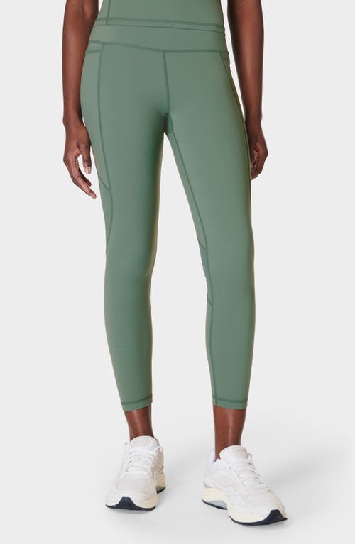 Sweaty Betty Aerial Core Mesh Inset Ankle Pocket Leggings Cool Forest Green at Nordstrom,