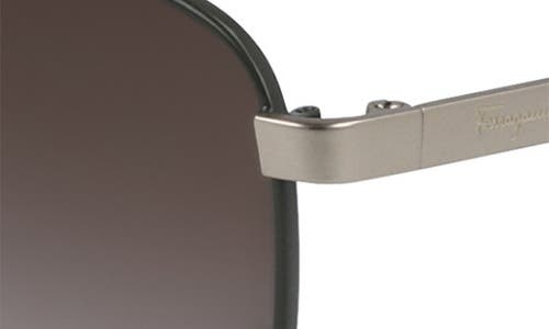 Shop Ferragamo 60mm Gradient Navigator Sunglasses In Matte Gold/brown