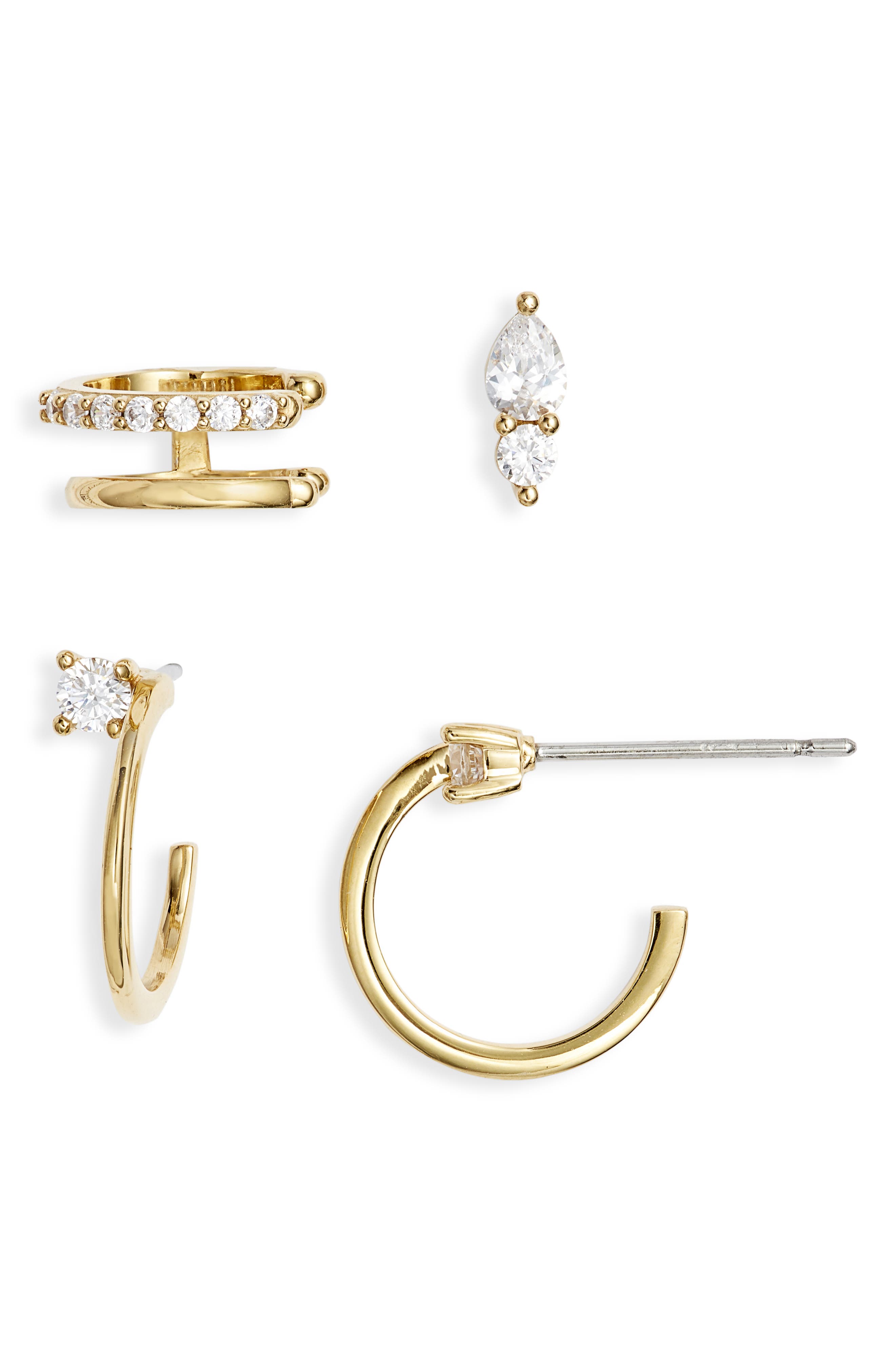 Nordstrom Ear Cuff, Stud & Hoops Earrings Set Nordstrom