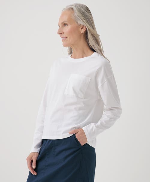 Shop Pact Organic Cotton Softspun Long Sleeve Pocket Tee In White