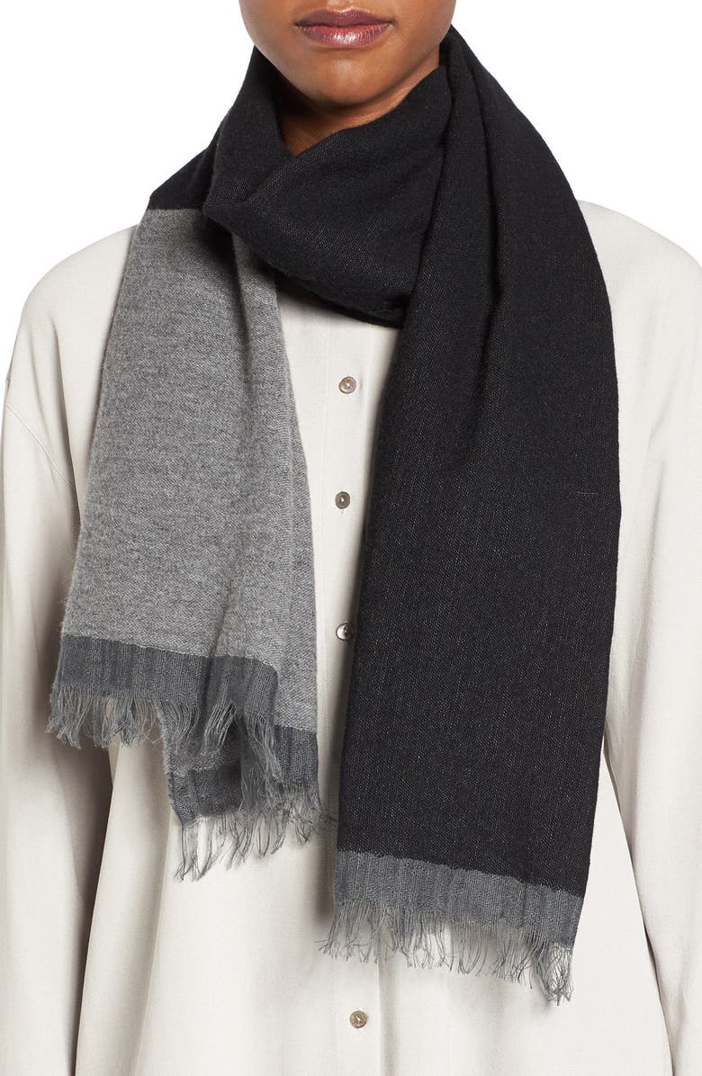 Eileen Fisher Recycled Cashmere Blend Colorblock Scarf | Nordstrom
