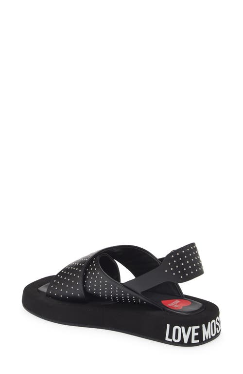 Shop Love Moschino Slingback Platform Sandal In Black/cam.black