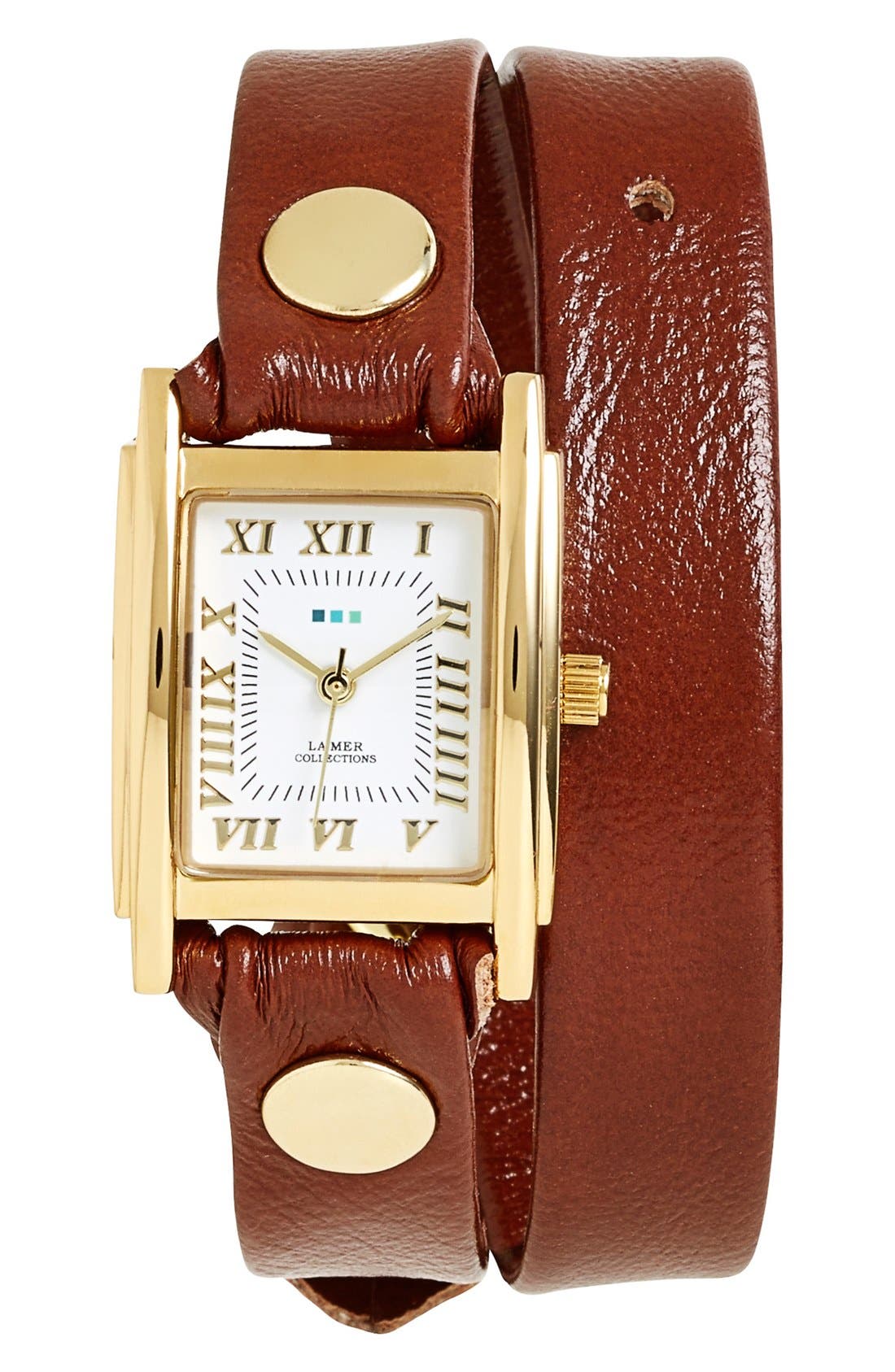 La Mer Collections Leather Wrap Watch, 19mm Nordstrom