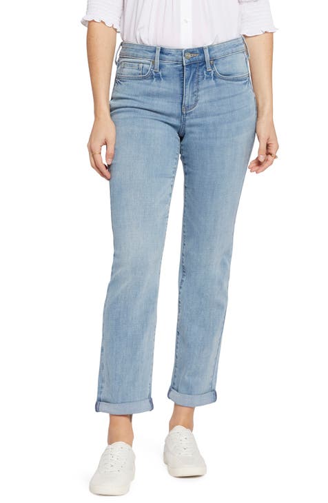 Margot Girlfriend Jeans In Cool Embrace® Denim With Cuffs - Palace Blue