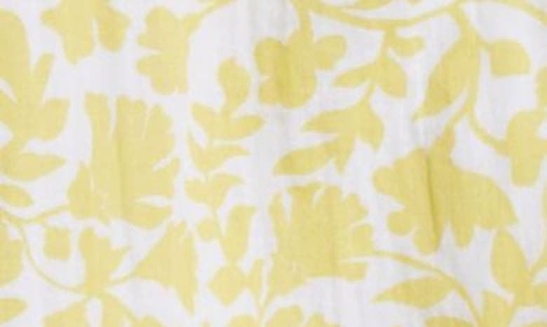 Shop Caslon (r) Vine Print Ruffle Cotton Gauze Top In White- Yellow Kindred Flower