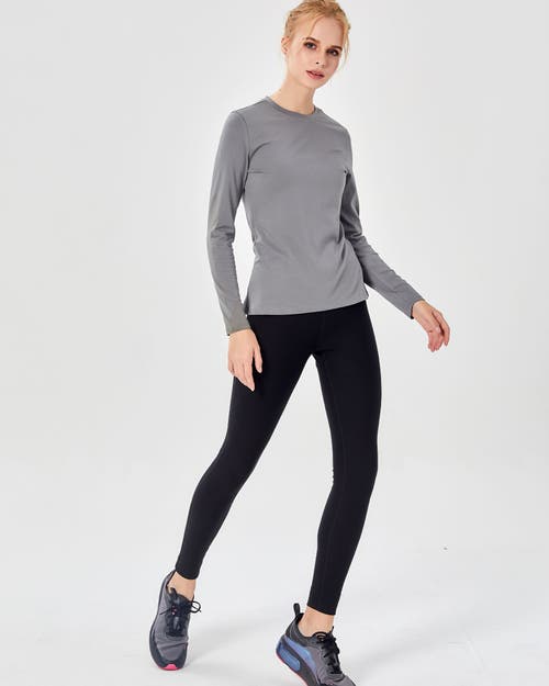 Shop Rebody Active Pima Going Long Sleeve Top In Stone Olive