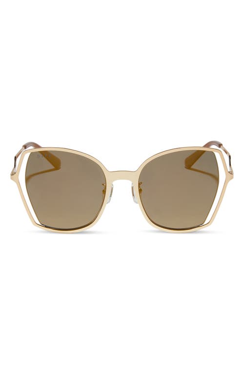 DIFF Donna III 53mm Mirrored Square Sunglasses in Gold Mirror at Nordstrom