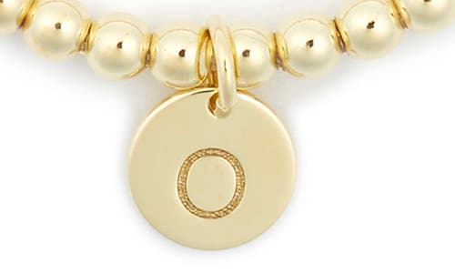 Meshmerise Initial Charm Ball Stretch Bracelet In Yellow-o